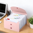 thumbnail image 1 of 13-Compartment A6 Document Organizer | Colorful Waterproof Receipt Holder | Smiling Face, Morandi Palette, Secure Double-Button, Elastic Closure, Portable 18x11.5cm Plastic File Folder, 1 of 6