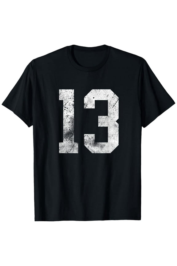 13 Cool Distressed Birthday Lucky Number Player 13th T-Shirt