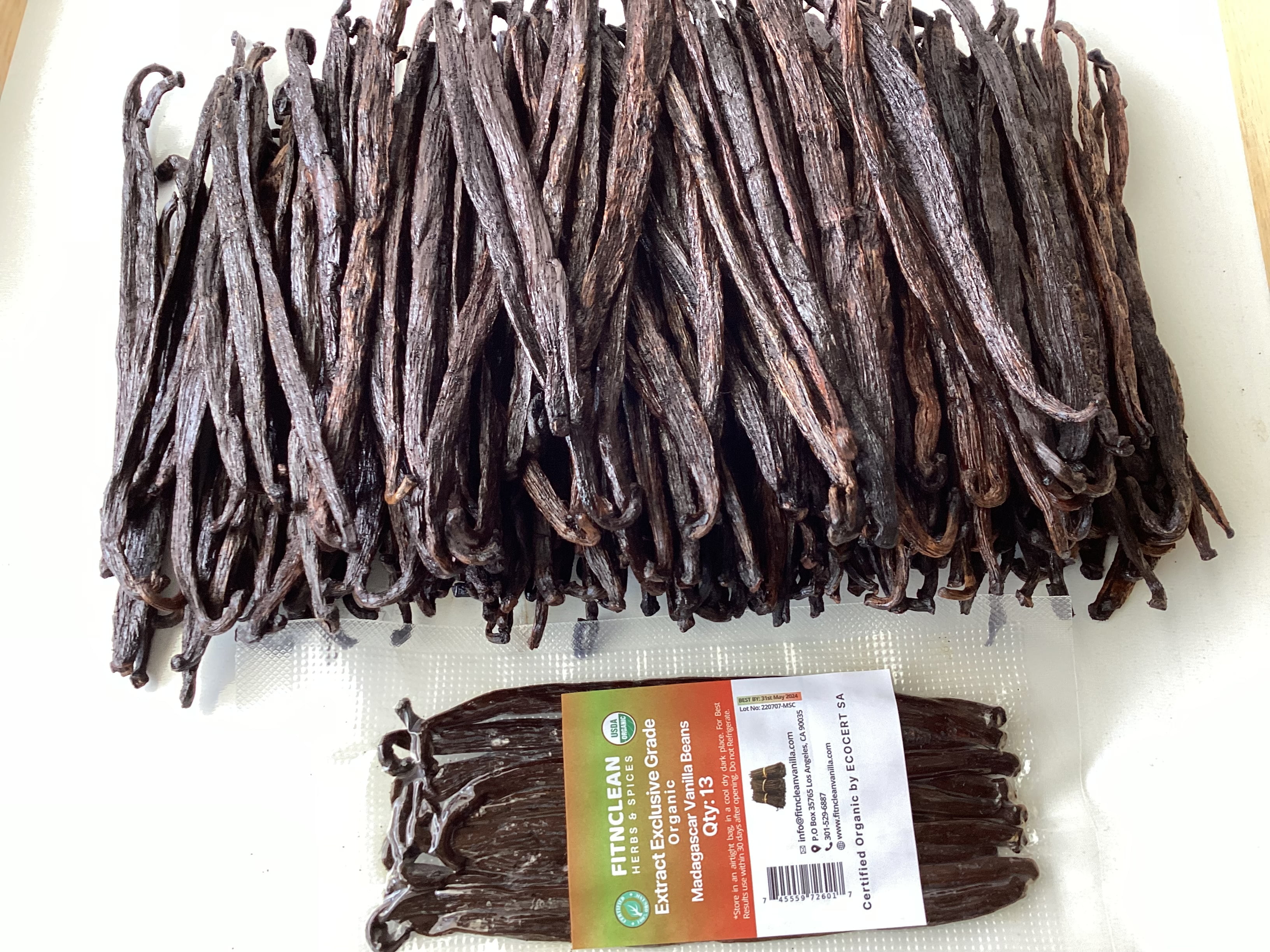 13 Count Madagascar Vanilla Beans Extract Exclusive Grade B, 4.5" 5.5