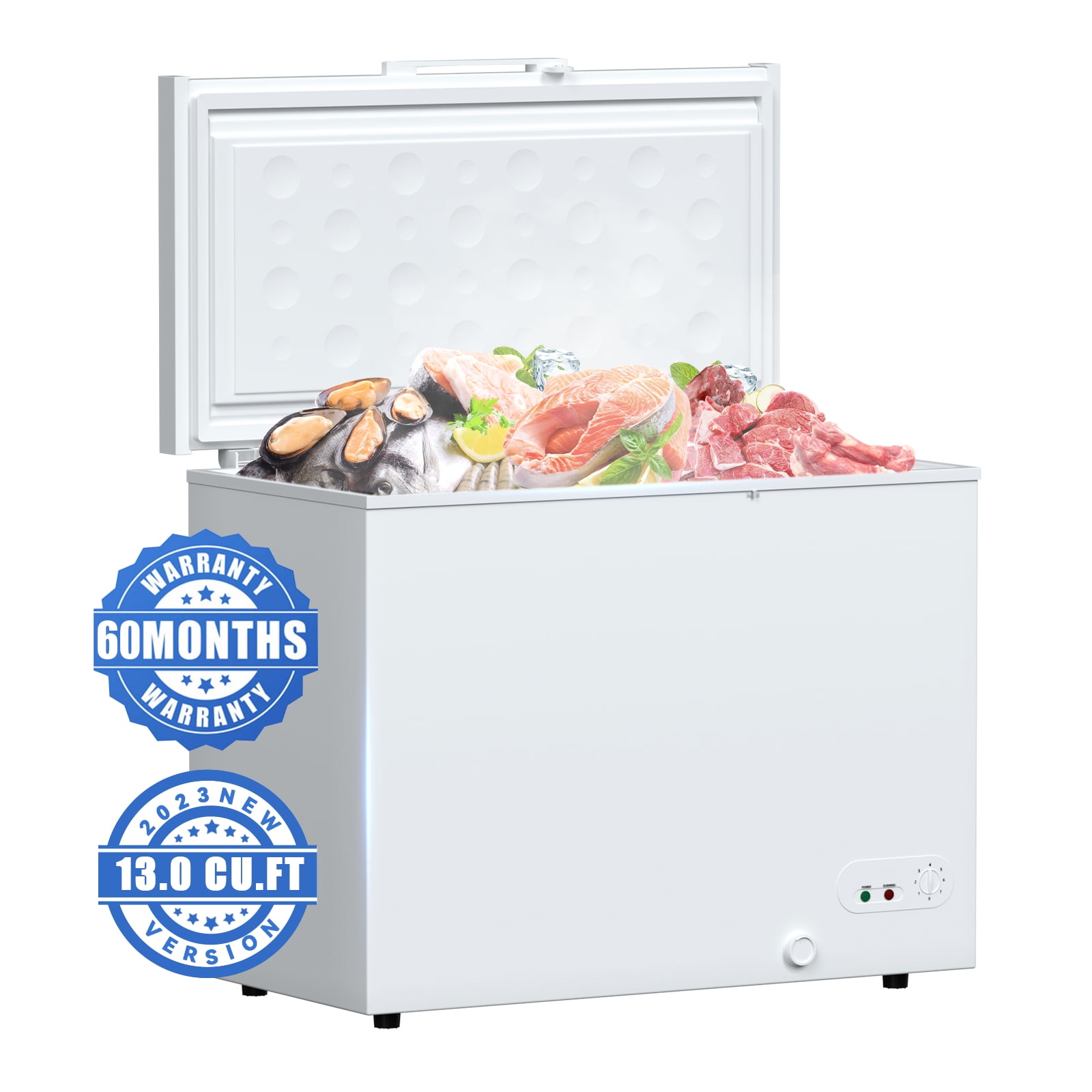 13 Cu. Ft. Chest Freezer with Removable Basket, Fast Freeze Large Deep
