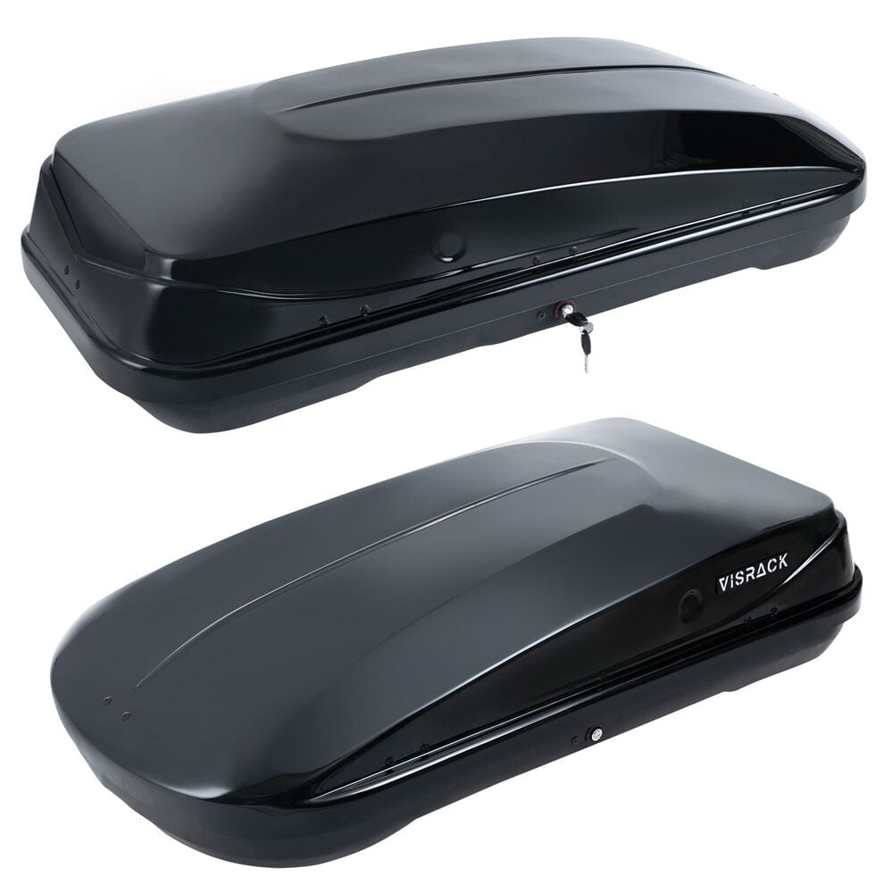 13 Cu. Ft. Rooftop Cargo Box Luggage Carrier +Key DualSide Opening Glossy Black