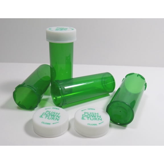 13 Dram Green Medicine Vial 200 Pack