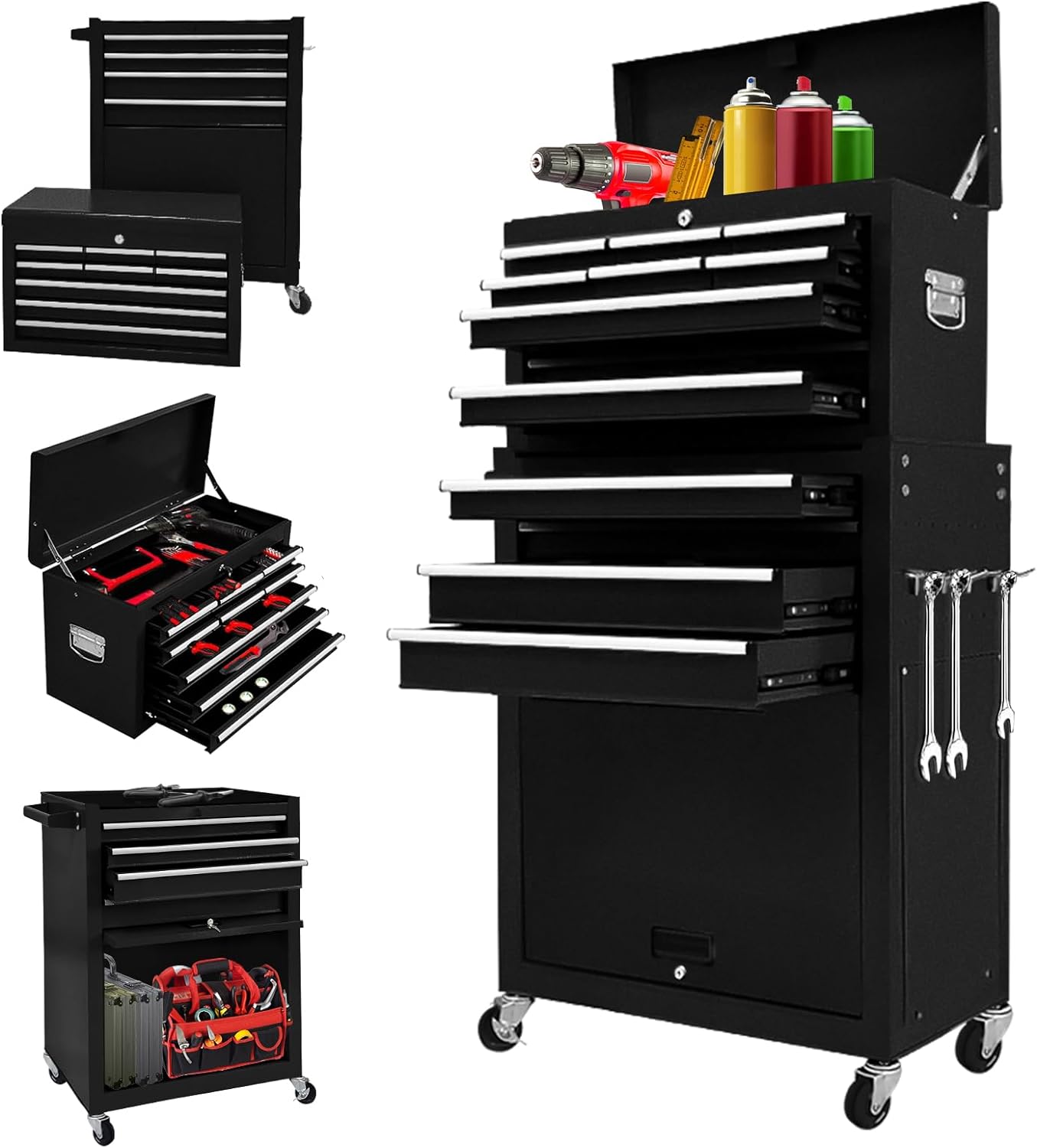 13Drawer Tool Chest, Large Tool Chest with Wheels, Rolling Tool Chest