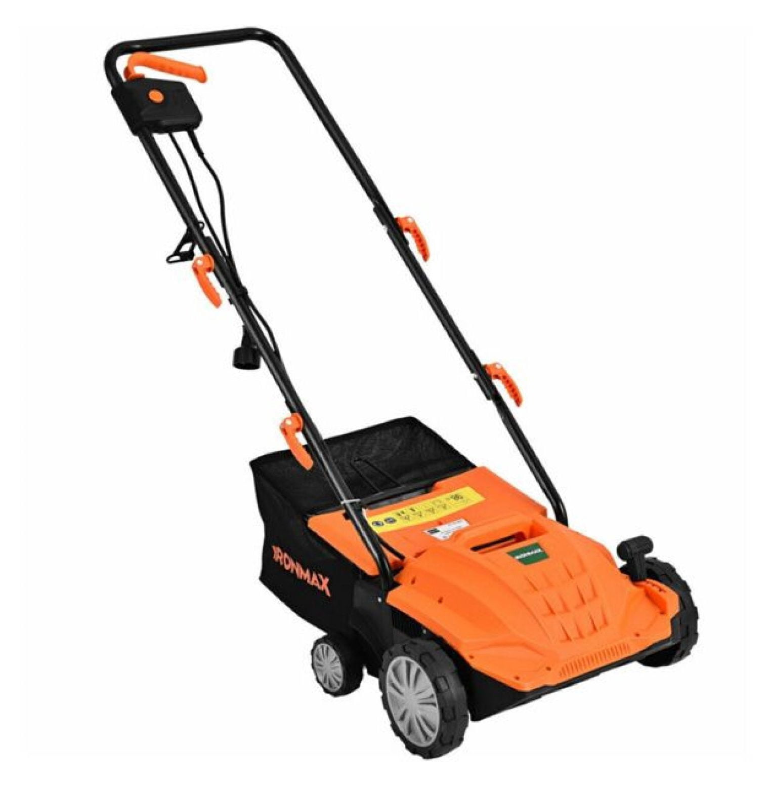 13" Electric Lawn Dethatcher w/ Collection Bag and Removable Blades -Orange