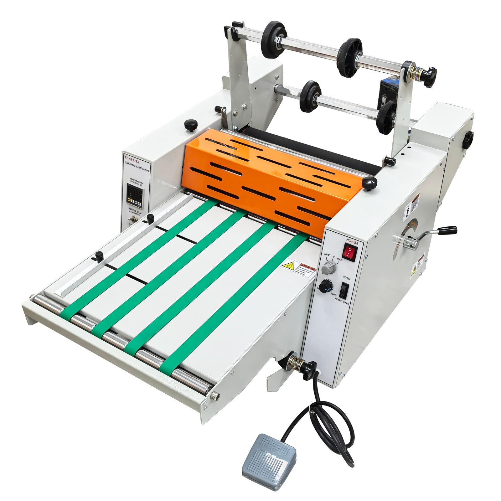 13" Electric Thermal Roll Laminator Machine with Steel Roller 110V Hot Cold Roll Laminator