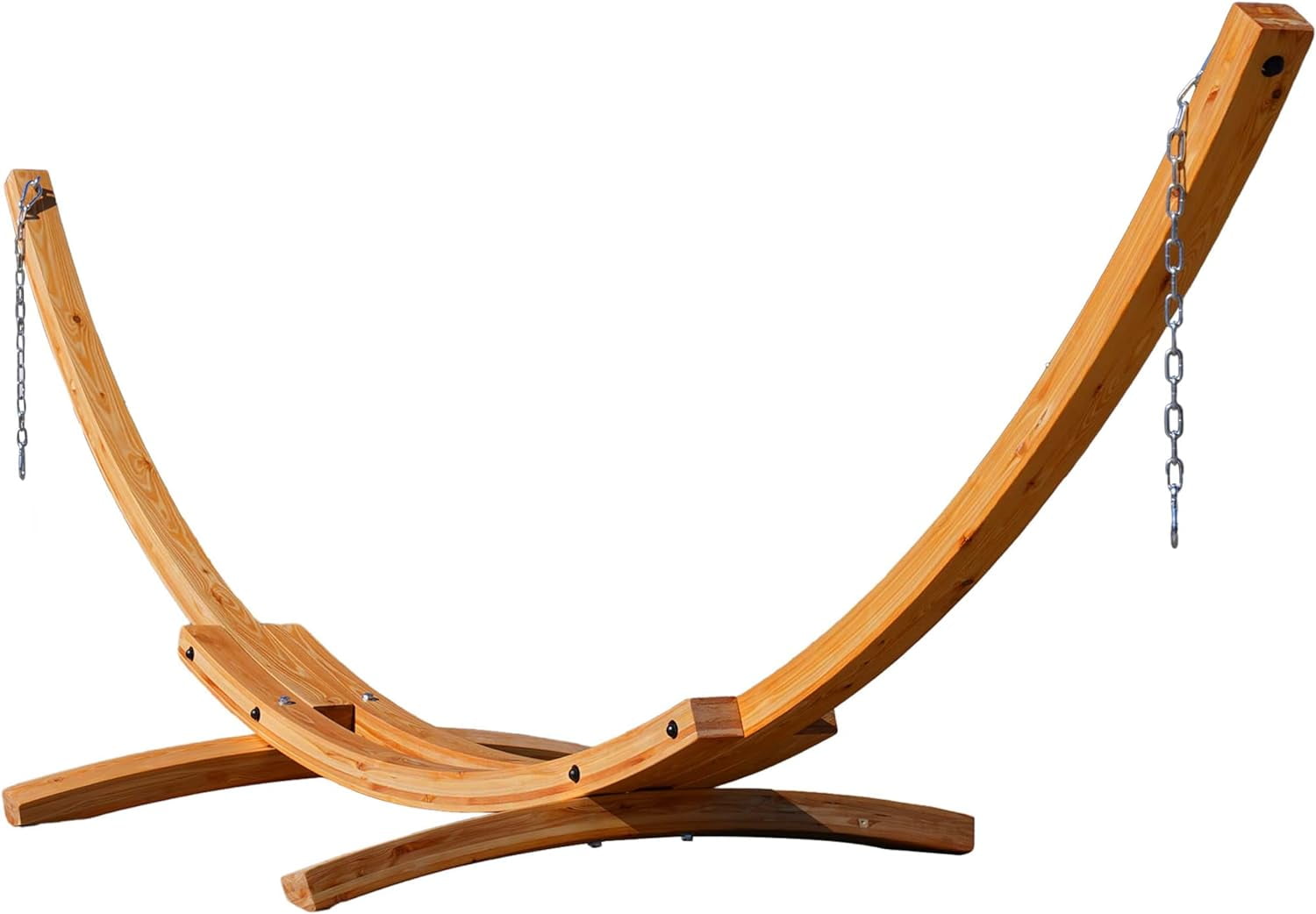 13 FT Outdoor Arc Wood Hammock Stand, 2 Person Russian Pine Hardwood