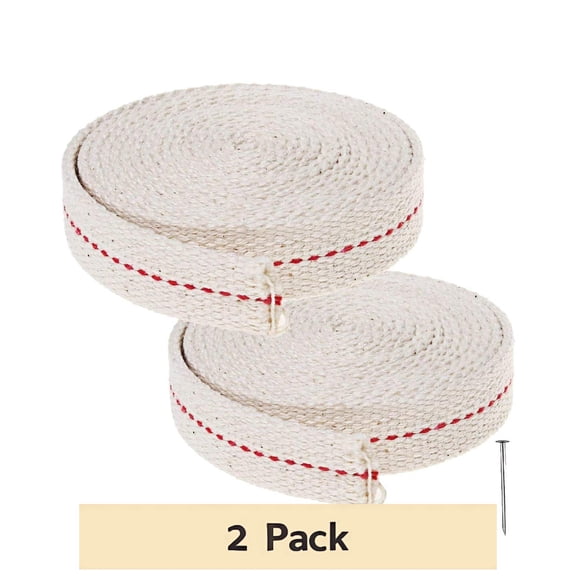 Taotanxi Clearance 2 Rolls Cotton Oil Lamp Wick, 3/4 Inch Replacement Oil Lanterns Wick for Oil Lamps and Oil Burners
