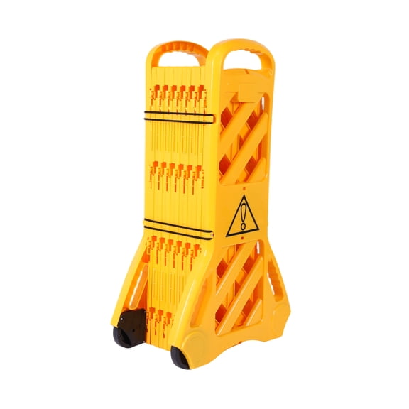13 Foot Foot Safety Barriers, Portable Fence with Wheels, Expandable Driveway Gate for Residential Industrial