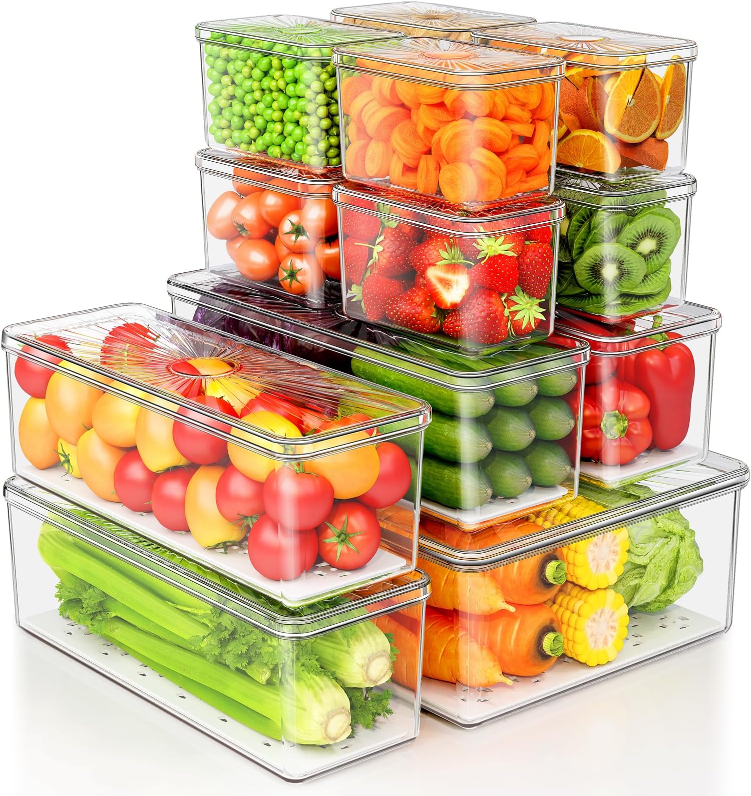 Image result for 13 Fridge Organizers Bins and Storage, PBA Refrigerator Organizer with ...