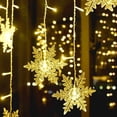 thumbnail image 1 of 13 Ft Snowflake Curtain Light Plug in String Light LED Fairy Night Light, Perfect for Christmas Wedding Party Decoration Chandelier Luminarias - Warm White, 1 of 7