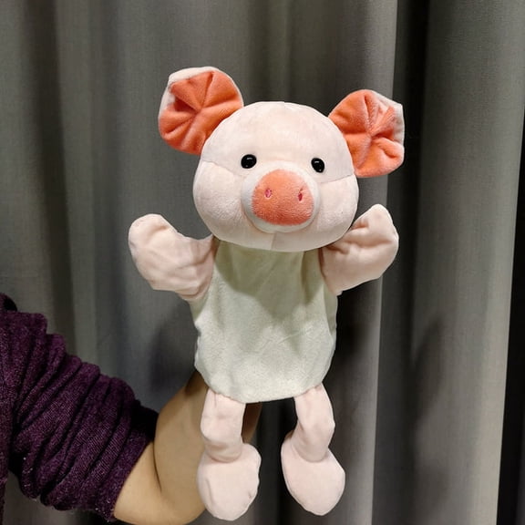 13" Full-Body Animal Hand Puppet with Movable Mouth, Handmade Plush Toy for Kids, Ideal for Puppet Theater, Bedtime Stories & Preschool Play