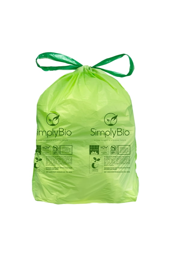 13 Gal. 1 Mil. Compostable Trash Bags with drawstring, Eco-Friendly, Heavy-Duty (30-Count)