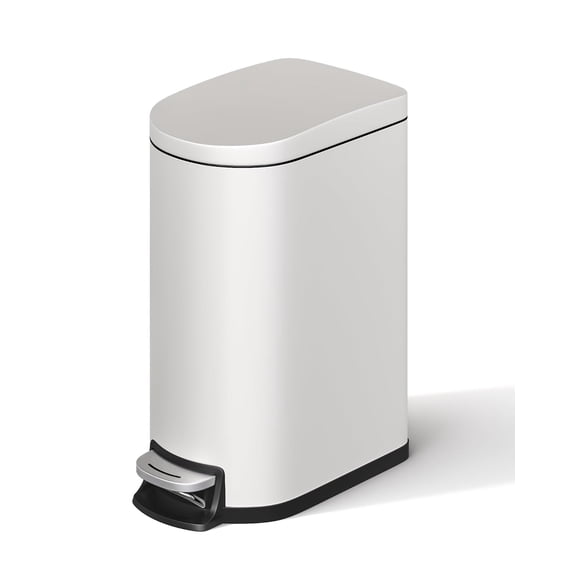 13 Gal / 50 L Stainless Steel Kitchen Trash Can with Lid, Slim Step-On ...