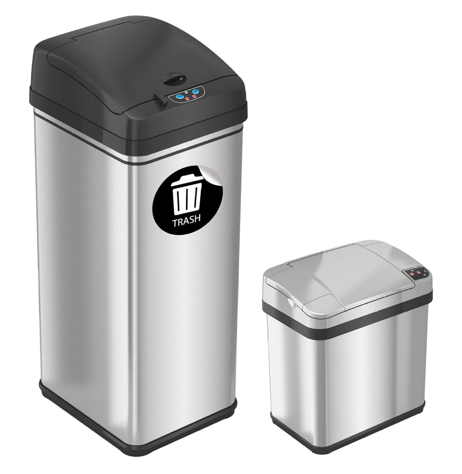 13 Gallon and 2.5 Gallon Automatic Touchless Sensor Kitchen Cans with ...