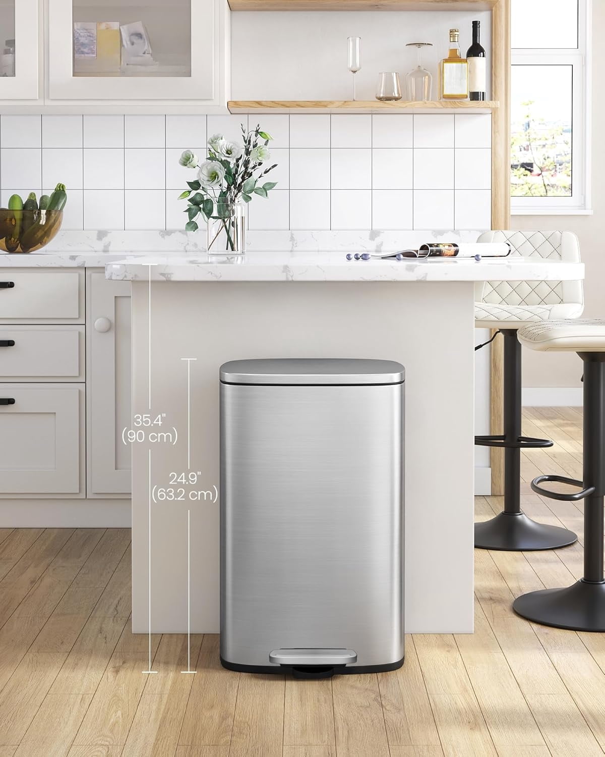 Photo inspiration: Fresh Look at 13 Gallon 50 L Trash Can Stainless Steel Kitchen Garbage