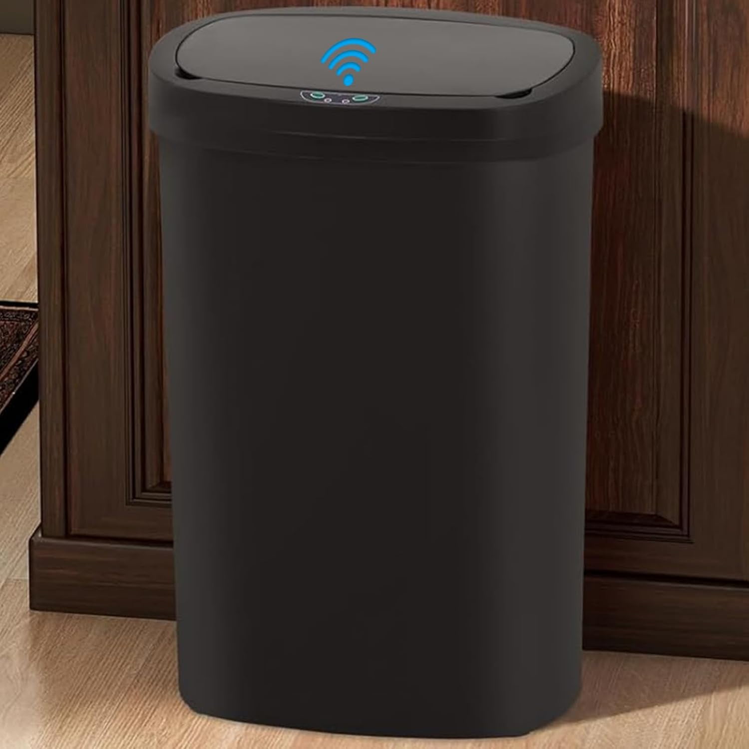 13 Gallon/50L Automatic Trash Can Motion Sensor Trash Bin with Lid, Touchless Kitchen Garbage Can for Office, Bedroom, Living Room, Large Capacity Odor-Proof Design, Black