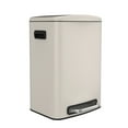 thumbnail image 1 of 13 Gallon 50L Kitchen Foot Pedal Operated Soft Close Trash Can - Stainless Steel Rectangular Bustbin with 30 Garbage Bags - White, 1 of 21