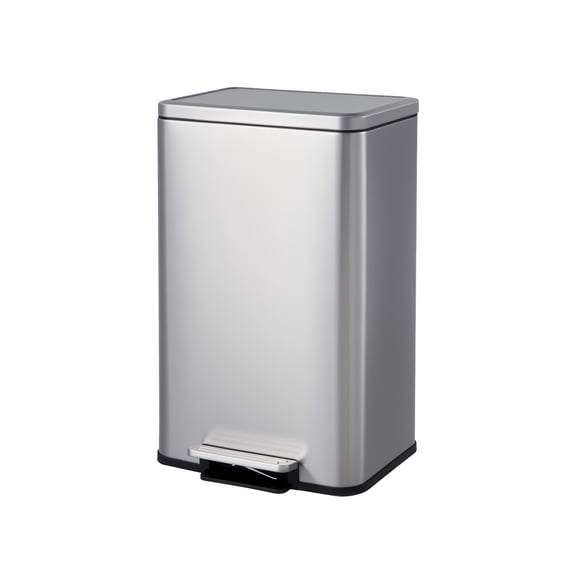 13 Gallon / 50L Trash Can, Stainless Steel Step-on Garbage Bin with Soft-Close Lid & Removable Inner Bucket, Anti-Fingerprint, Space-Saving Waste Bin for Kitchen, Office, Bathroom
﻿