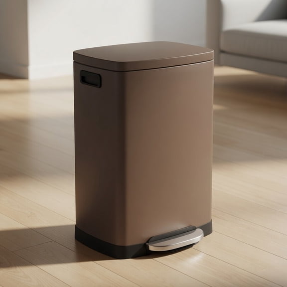 13 Gallon/52 quart/49.21 L Stainless Steel Step Pedal Kitchen Trash Can with Lid, Smudge-Proof Finish, Large Capacity Garbage Bin for Home Kitchen - Bronze