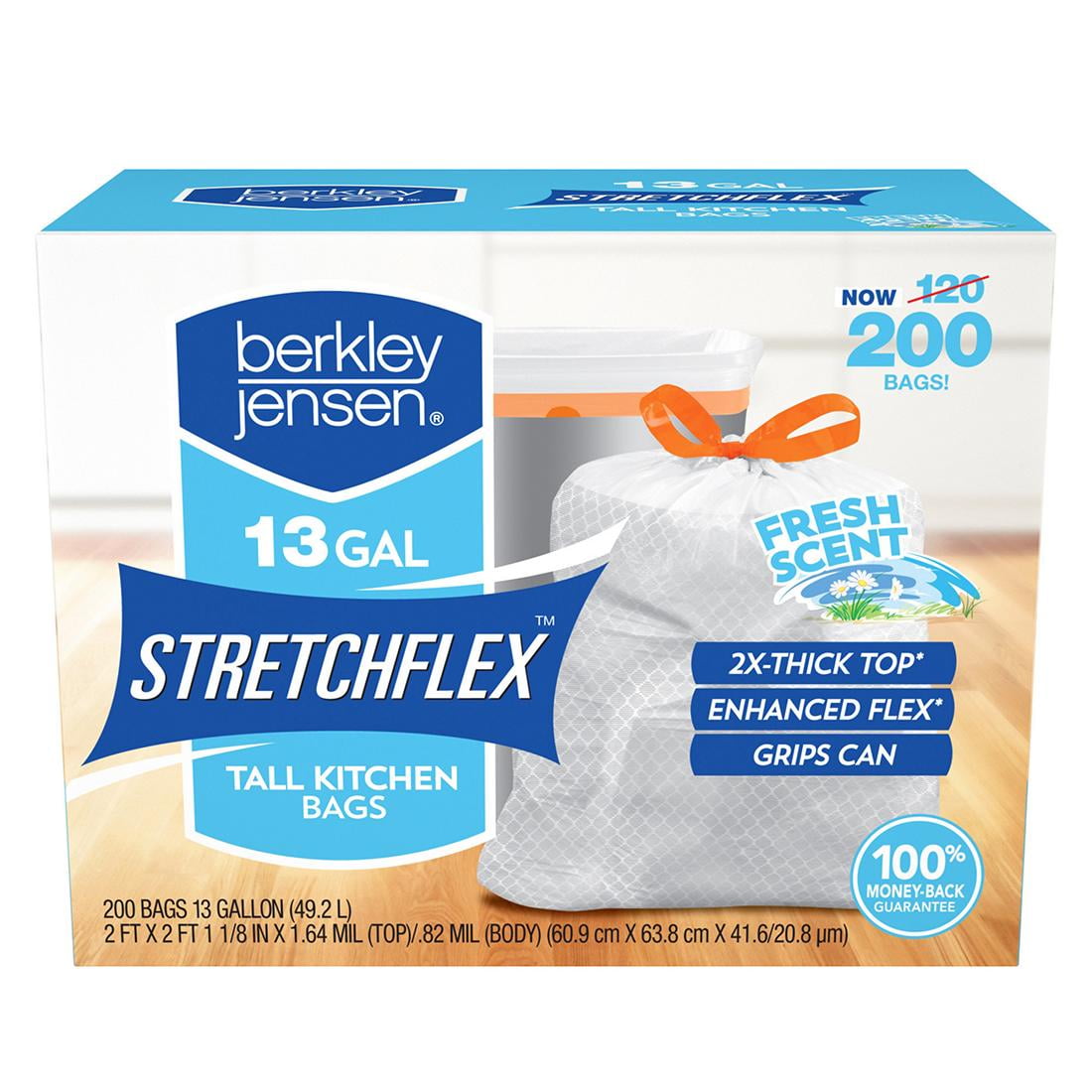13 Gallon Berkley Jensen Fresh Scent Drawstring Trash Bag, 200 ct.