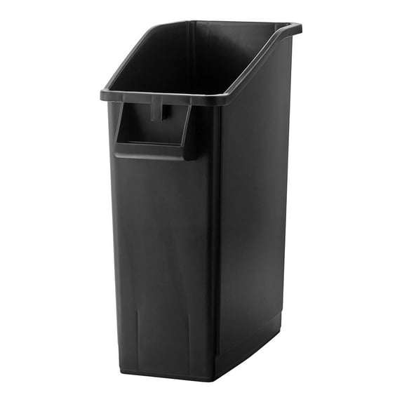 13 Gallon Black Slim Tall Plastic Industrial Trash Cans for Kitchen and Restaurant