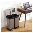 13 Gallon Dual Trash and Recycling Bin, Fingerprint Proof Stainless