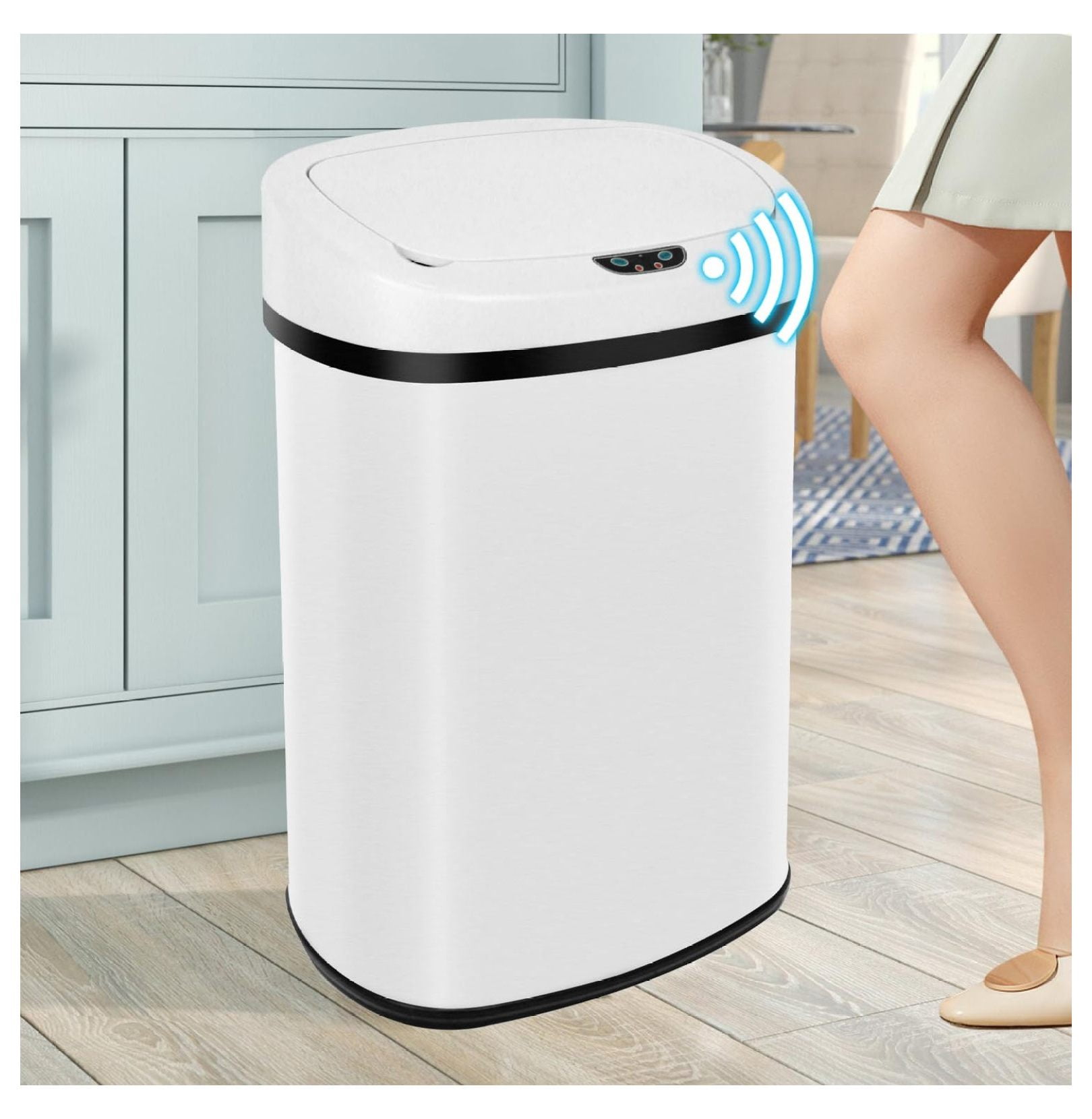 13Gallon Kitchen Trash Can 50 Liter Stainless Steel Garbage Can Tall