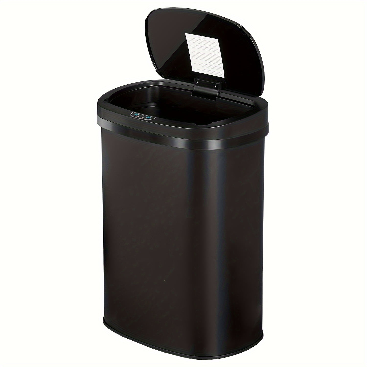 13-Gallon Kitchen Trash Can Black Stainless Steel Garbage Can Automatic Touch Free Garbage Bin Motion Sensor Trash Can with Lid Metal Waste Bin for Living Room, Kitchen, Bathroom, Office - Walmart.com