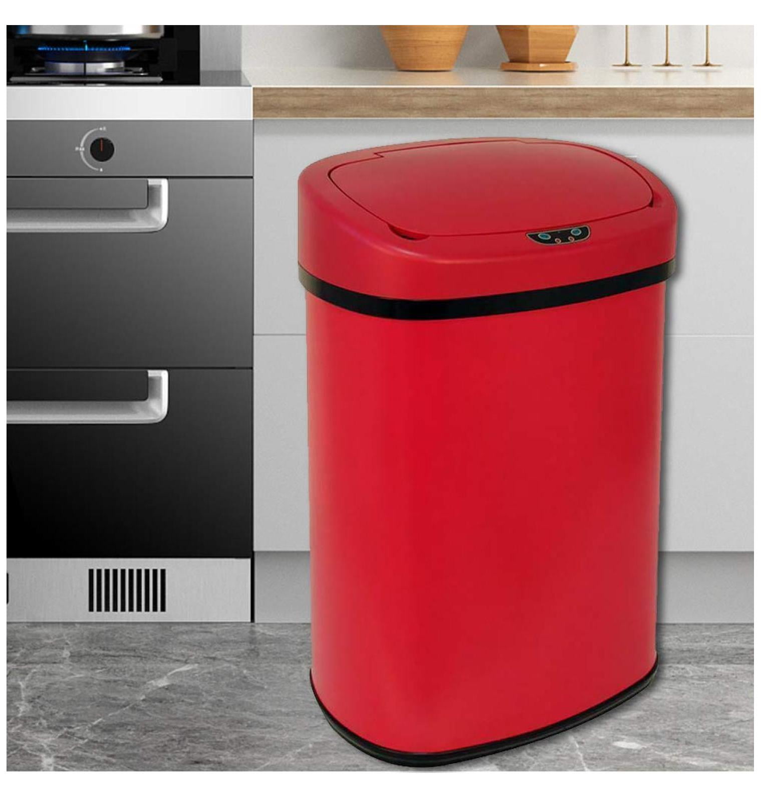 13 Gallon Kitchen Trash Can Garbage Can Waste Bin with Lid Automatic ...