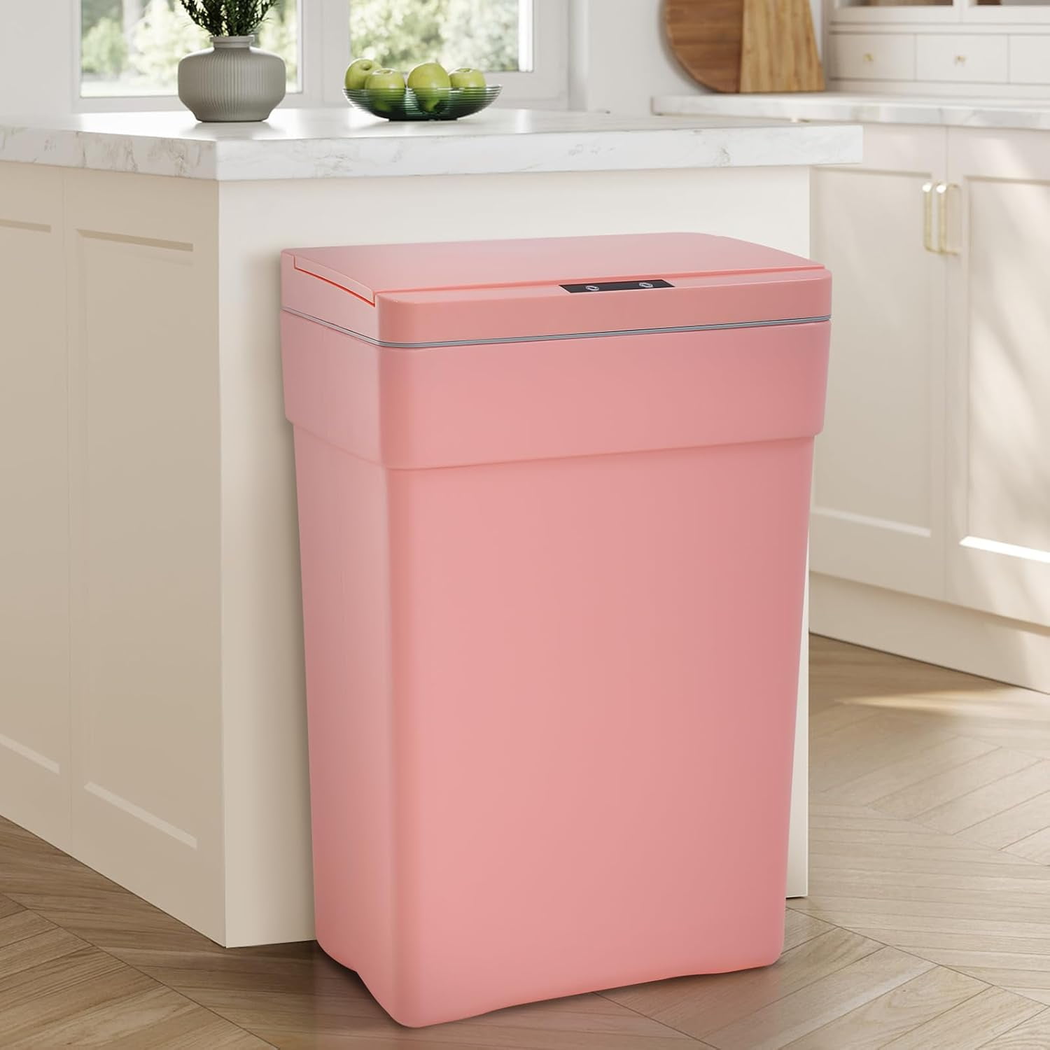 13 Gallon Kitchen Trash Can with Lid, Fingerprint Resistant Automatic