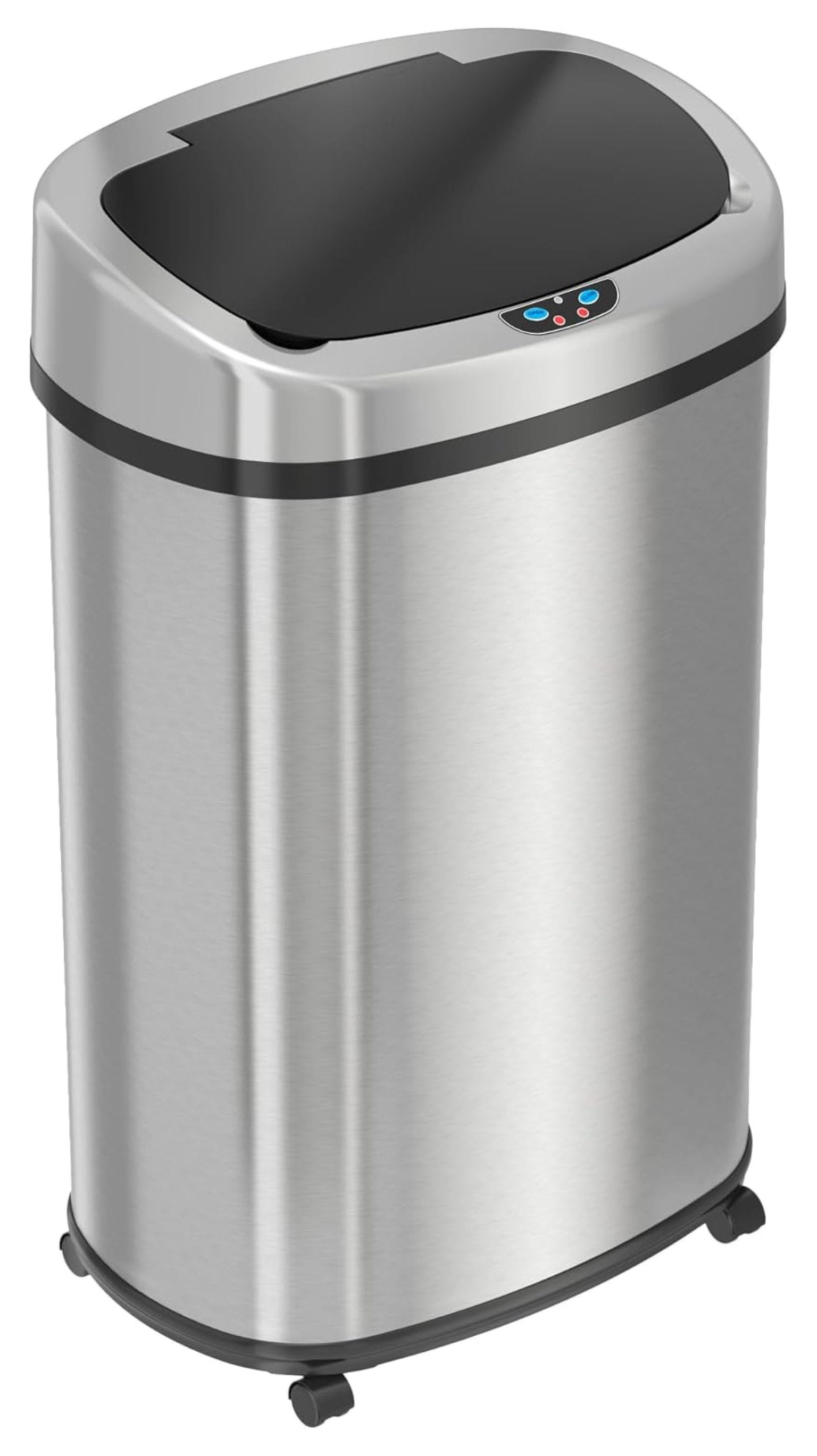 13 Gallon Kitchen Trash Can with Lid and Wheels plush Odor Filter