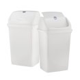 thumbnail image 1 of 13 Gallon Kitchen Trash Can with Swing Lid, 52 Qt Plastic Garbage Bin for Indoor and Outdoor Use, Durable Waste Basket for Home, Office, Garage, Patio, Restaurant (White), 1 of 5