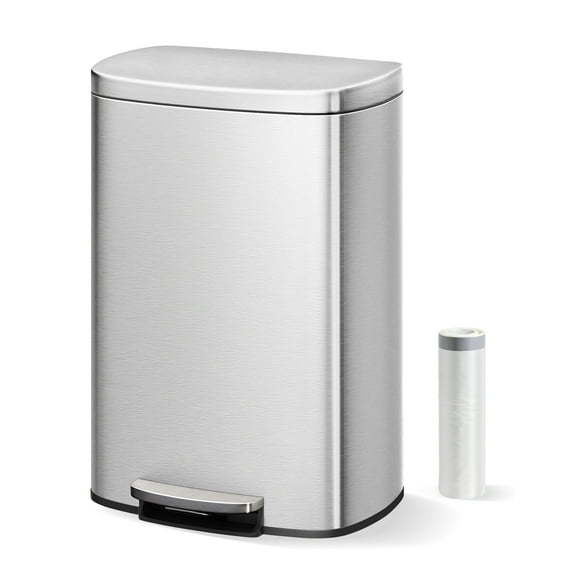 13 Gallon Kitchen Trash Can with Soft Close Lid, Step Pedal, Removable Inner Bucket