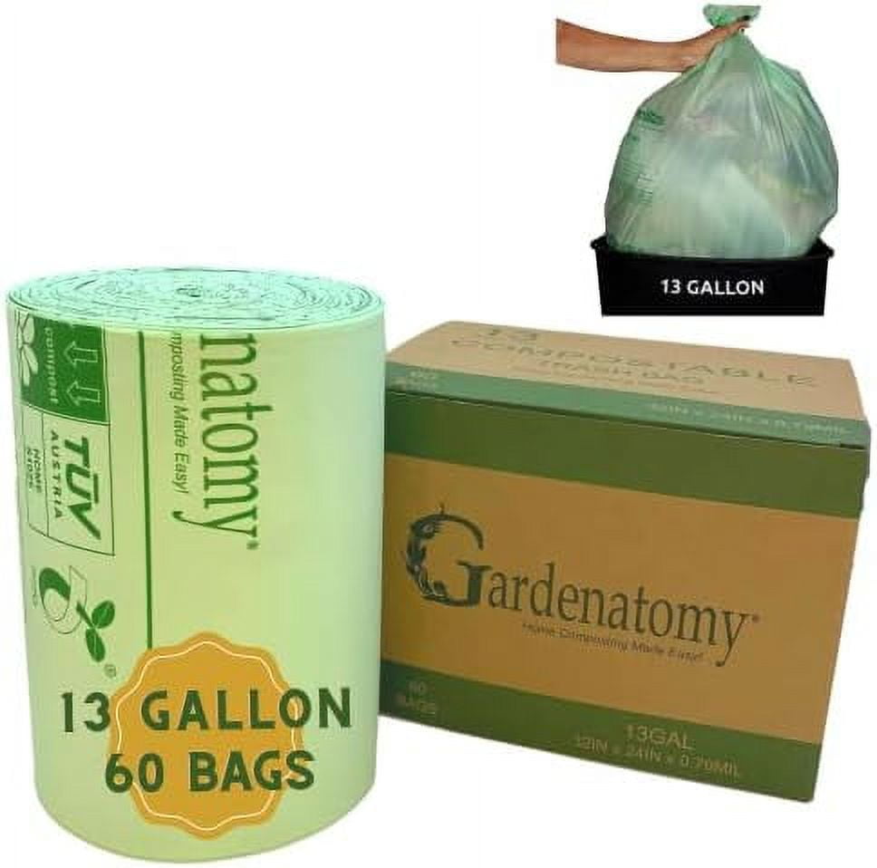 13 Gallon Large Biodegradable Trash Bags For Tall Kitchen Trash Cans