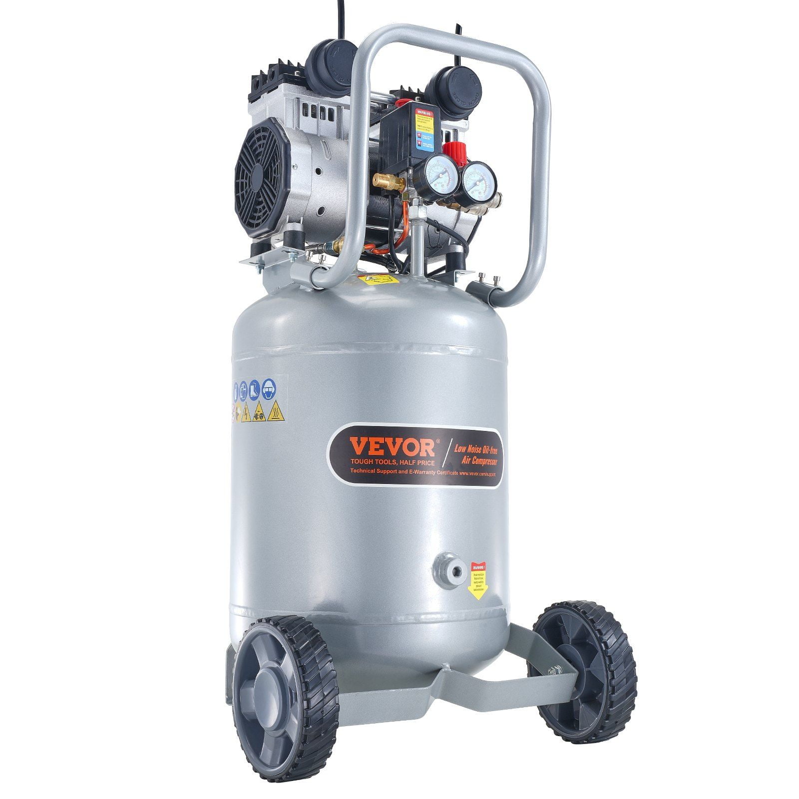 13-Gallon Oil-Free Air Compressor, 2HP 4.6 SCFM@90PSI, 66dB Quiet, for Tires, Nailing, Spray Painting, Max 125PSI