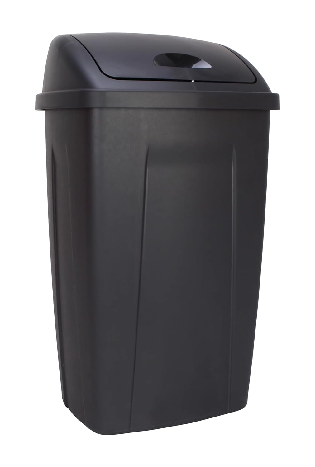 Alcxsopfd 13 Gallon Plastic Swing Top Kitchen Garbage Can - Removable Lid - Black