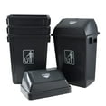 13 Gallon Plastic Trash Can with Swing Lid, 4Pack Large Kitchen Swing
