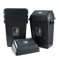 13 Gallon Plastic Trash Can with Swing Lid, 4Pack Large Kitchen Swing