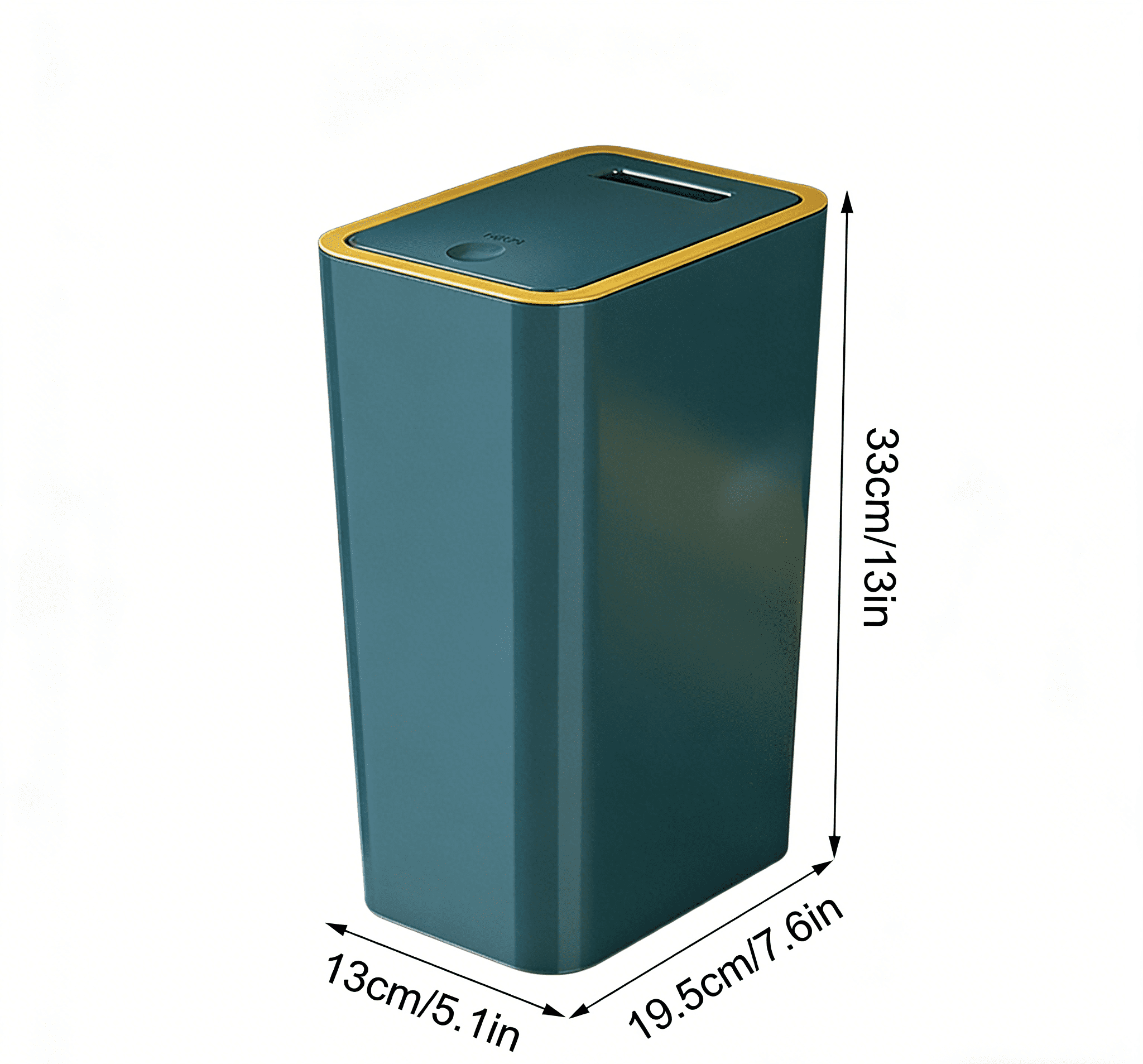 Press-Lid Trash Can for Bathroom | Plastic Wastebasket with Lid | Odor-Control Garbage Bin for Toilet, Office & Bedroom | Space-Saving Design
