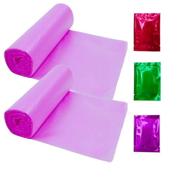 13-Gallon Scented Kitchen Trash Bags, Fresh Rose Scent, 70-Count (2 Rolls of 35 Bags) Medium Clear Pink Sturdy Garbage Can Liner for Home Bathroom Office Use with Bonus Snoep in Beperkte Oplage