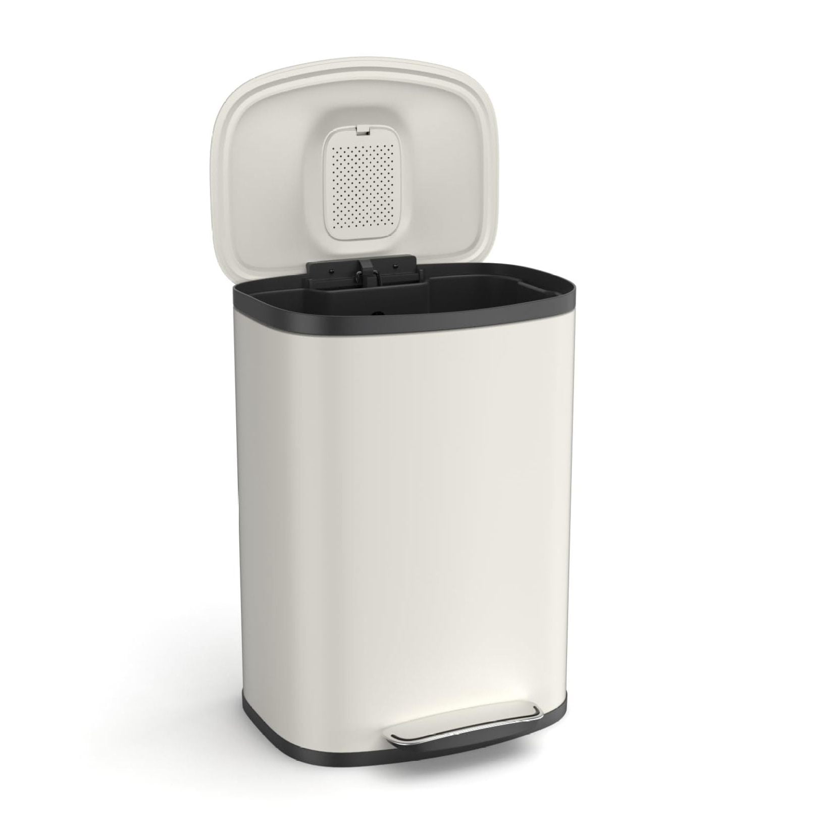 13 Gallon Stainless Steel Foot Pedal Large Trash Can with Soft Close