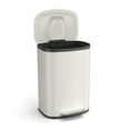 13 Gallon Stainless Steel Foot Pedal Large Trash Can with Soft Close