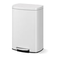 thumbnail image 1 of 13 Gallon Stainless Steel Kitchen Trash Can with Lid, Large Rustproof Step-on Metal Garbage Bin with Inner Bucket, Rear Handle, and Soft Close Lid, Durable and Stylish Waste Container,White, 1 of 6