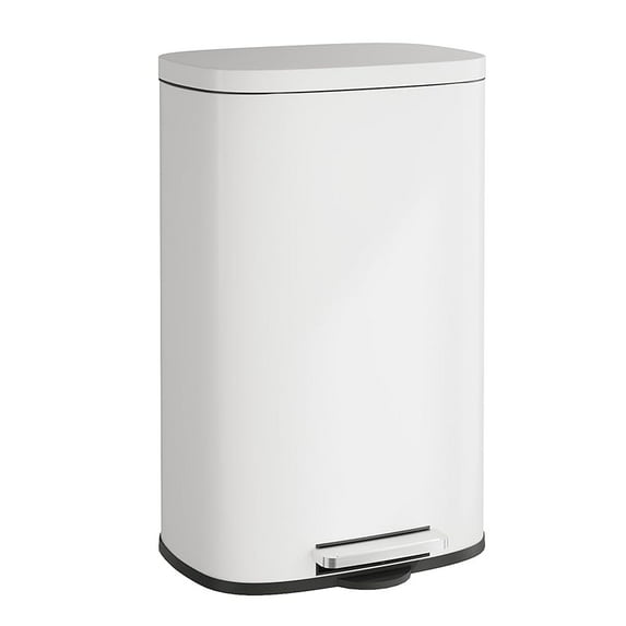 13 Gallon Stainless Steel Trash Can with Inner Bucket, Kitchen Garbage ...