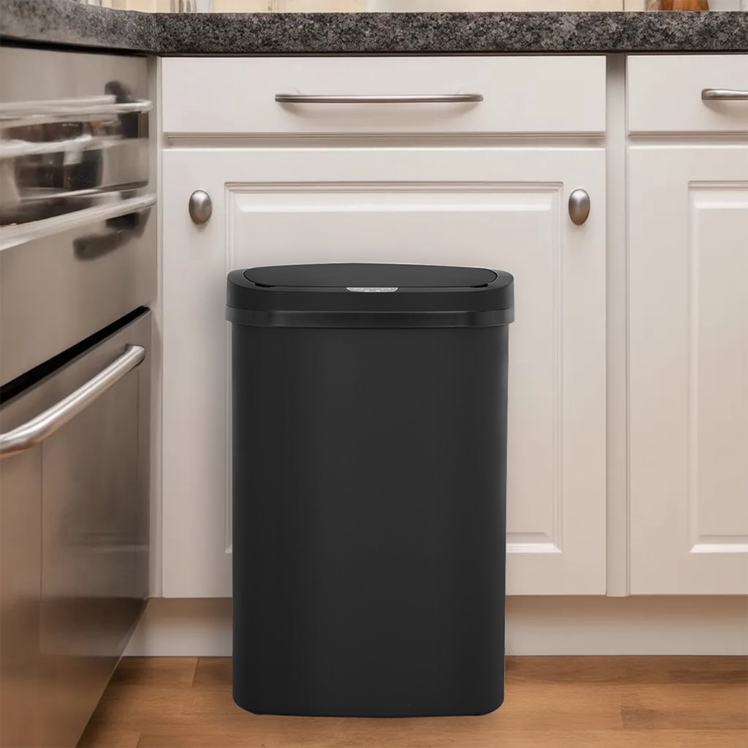 13 Gallon Automatic Sensor Kitchen Trash Can | 49L High-Capacity, Waterproof for Office, Bathroom & Bedroom | Black (1-Pack)