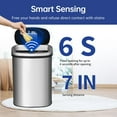 thumbnail image 1 of 13 Gallon Touchless  with Lid - Stainless Steel Automatic Garbage Bin for Kitchen Bathroom Office, 1 of 6