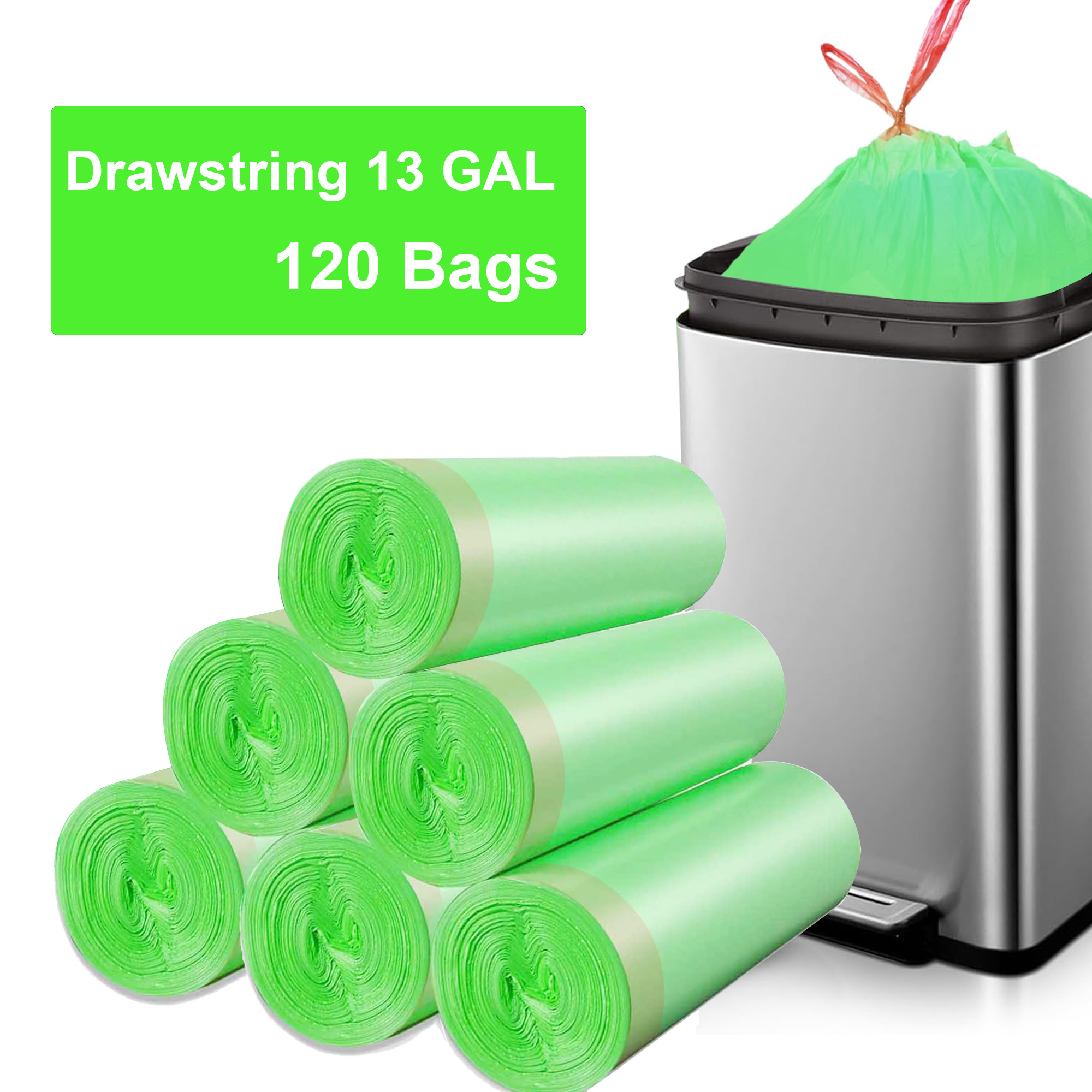 Great Value 30Gallon Drawstring MultiPurpose Large Trash Bags, 20