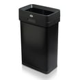 thumbnail image 1 of 13 Gallon Trash Can - 50L Slim Open Top Garbage Bin for Commercial Spaces, Kitchen, Office - Narrow Rectangular Black Stainless Steel Body with Hinged Rim Protection, 1 of 10