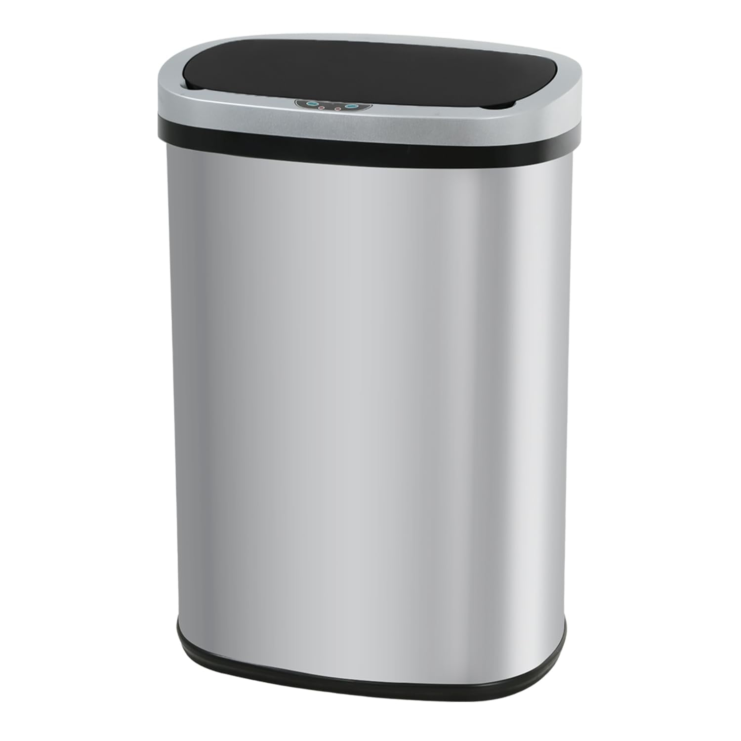 13 Gallon Trash Can Automatic Kitchen Garbage Can with Lid Touchless Sensor Waste Bin Slim No Touch Stainless Steel Trash Can for Home, Living Room, Bedroom, Office, 50 Liter- Silver