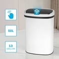 thumbnail image 1 of 13 Gallon Trash Can Automatic Kitchen Garbage Can with Lid Touchless Sensor Waste Bin Slim No Touch Stainless Steel Trash Can for Home, Living Room, Bedroom, Office （White）, 1 of 9